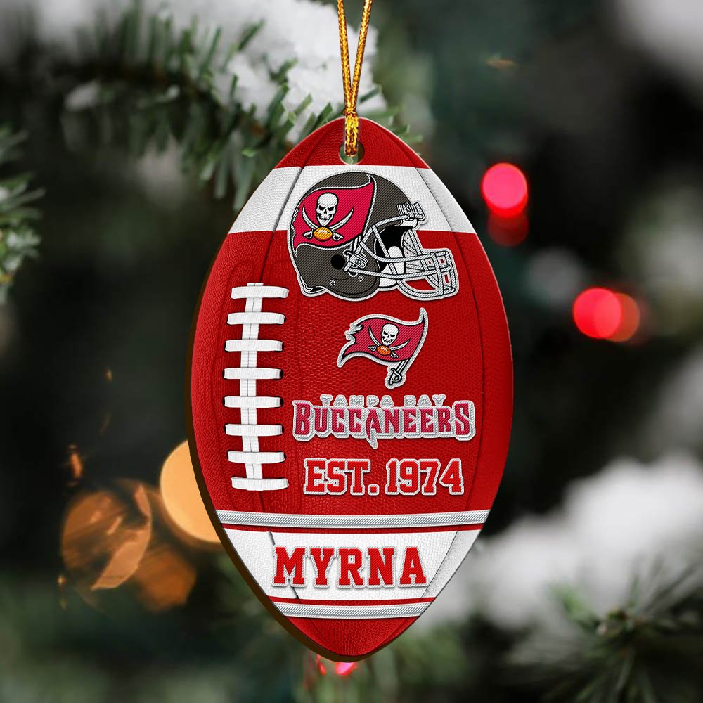 Tampa Bay Buccaneers Wooden Ornament 2024 Version Custom Your Name, Sport Team Ornament, Christmas Gifts, Gifts For Fans ETHY-52177 - Image 4
