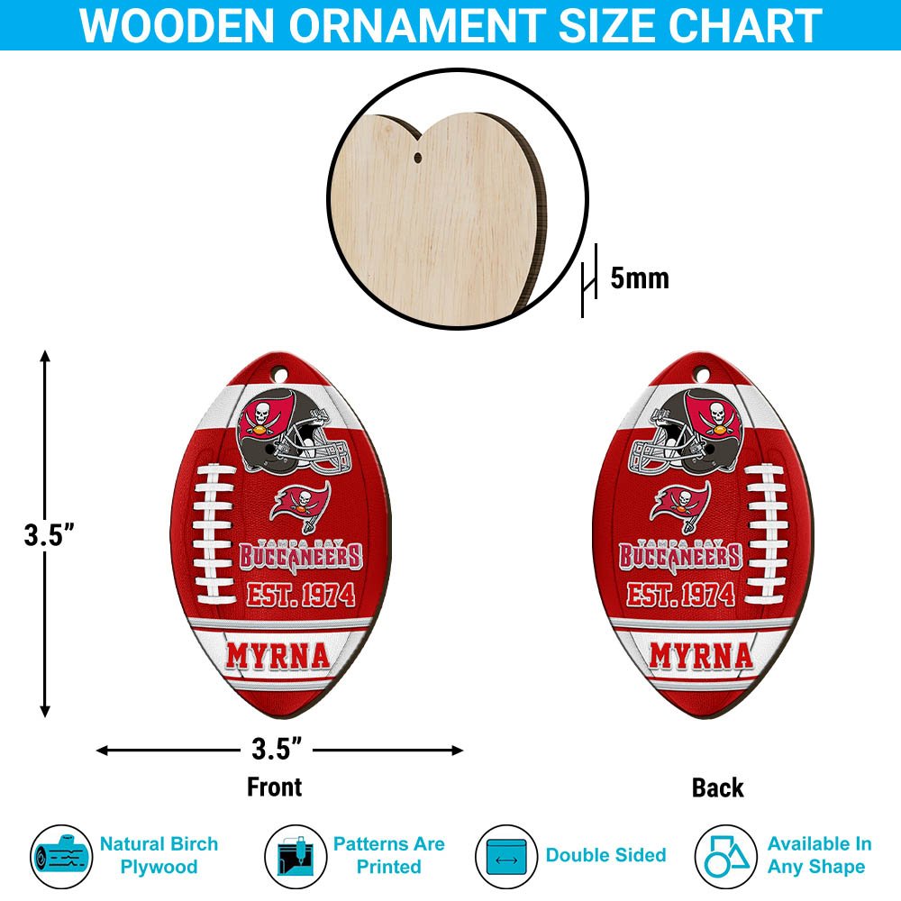 Tampa Bay Buccaneers Wooden Ornament 2024 Version Custom Your Name, Sport Team Ornament, Christmas Gifts, Gifts For Fans ETHY-52177 - Image 5