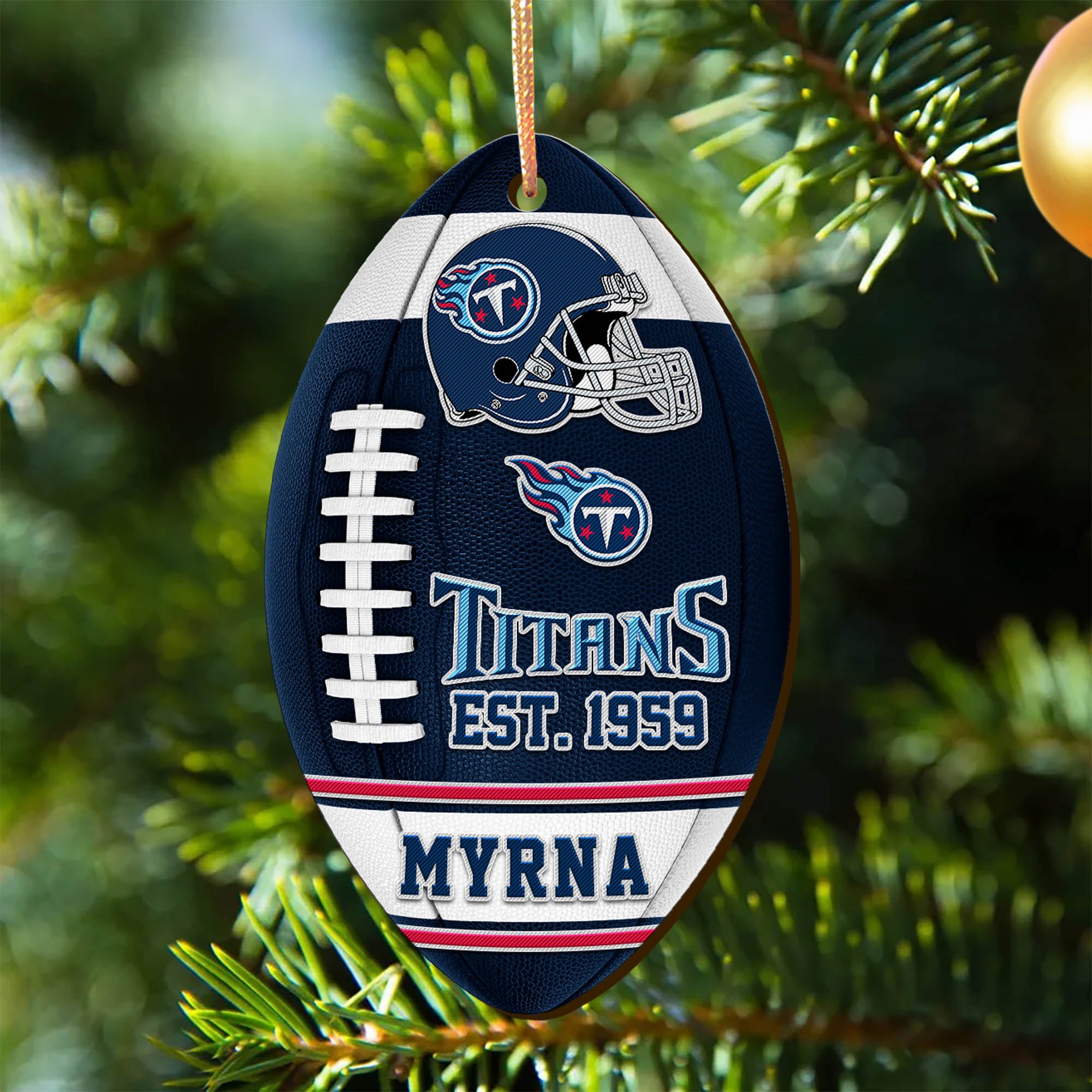 Tennessee Titans Wooden Ornament 2024 Version Custom Your Name, Sport Team Ornament, Christmas Gifts, Gifts For Fans ETHY-52177