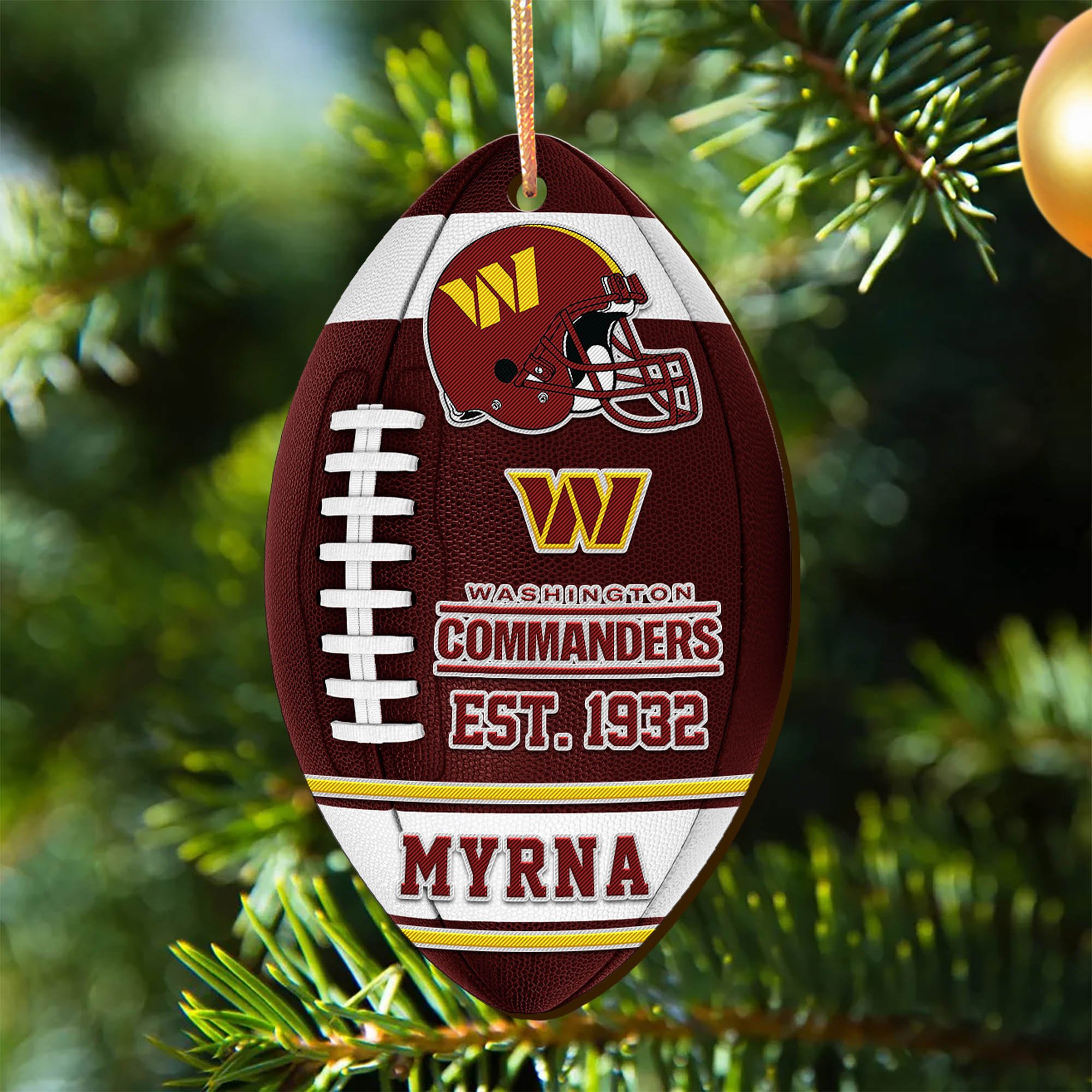 Washington Commanders Wooden Ornament 2024 Version Custom Your Name, Sport Team Ornament, Christmas Gifts, Gifts For Fans ETHY-52177