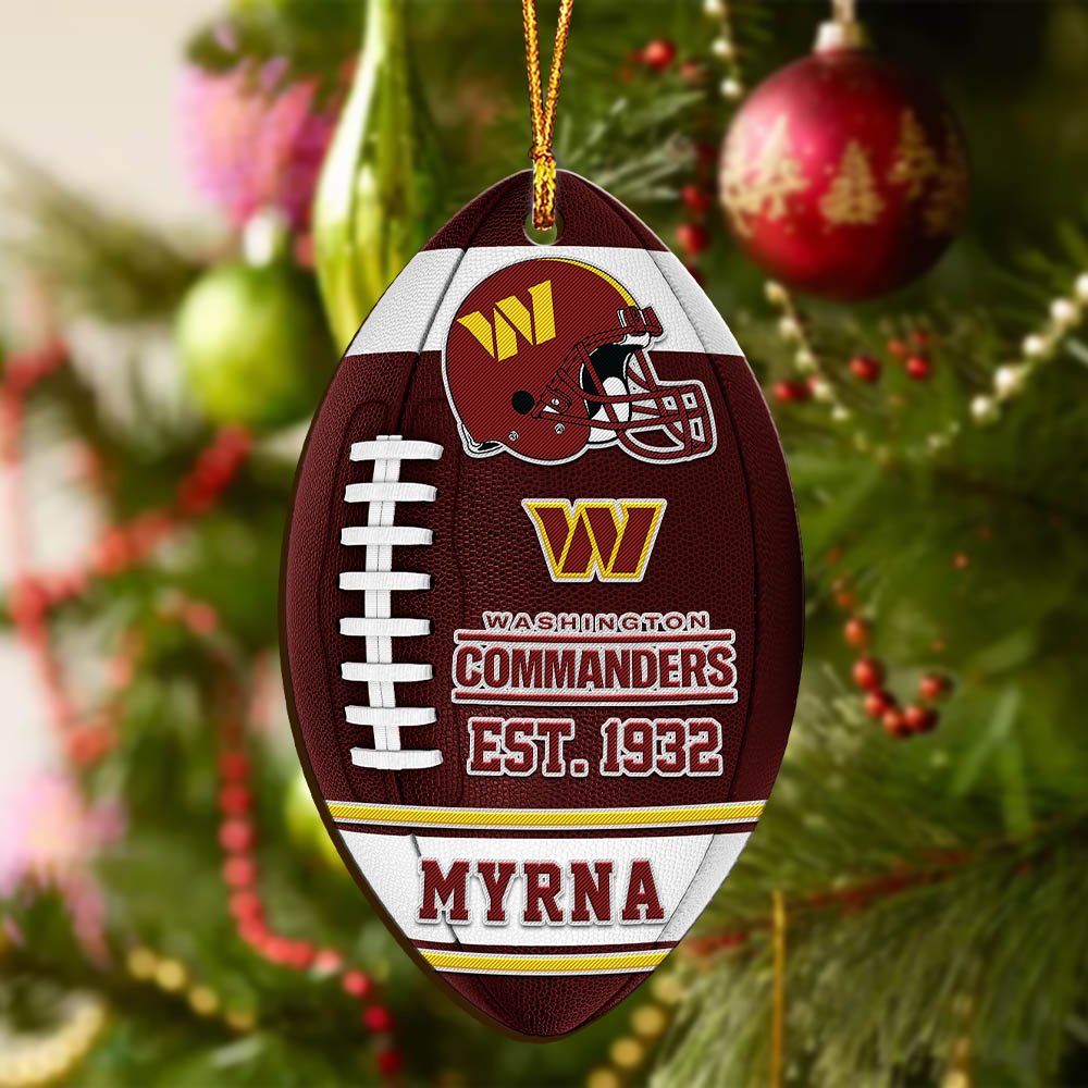 Alternative view of Washington Commanders Wooden Ornament 2024 Version Custom Your Name, Sport Team Ornament, Christmas Gifts, Gifts For Fans ETHY-52177
