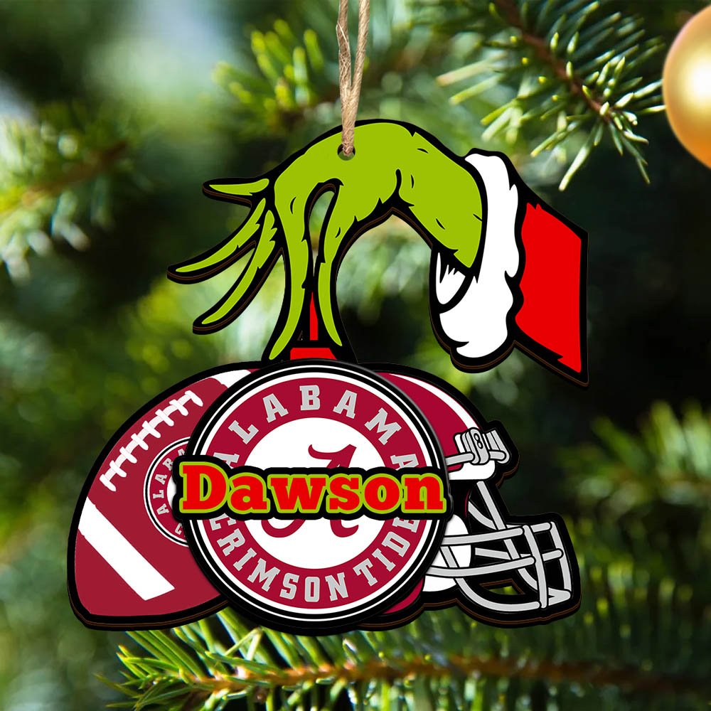 Alabama Crimson Tide 2 Layered Wooden Ornament 2024 Version Personalized Your Name, Football Team Ornament, Football Lover Gifts ETHY-52254