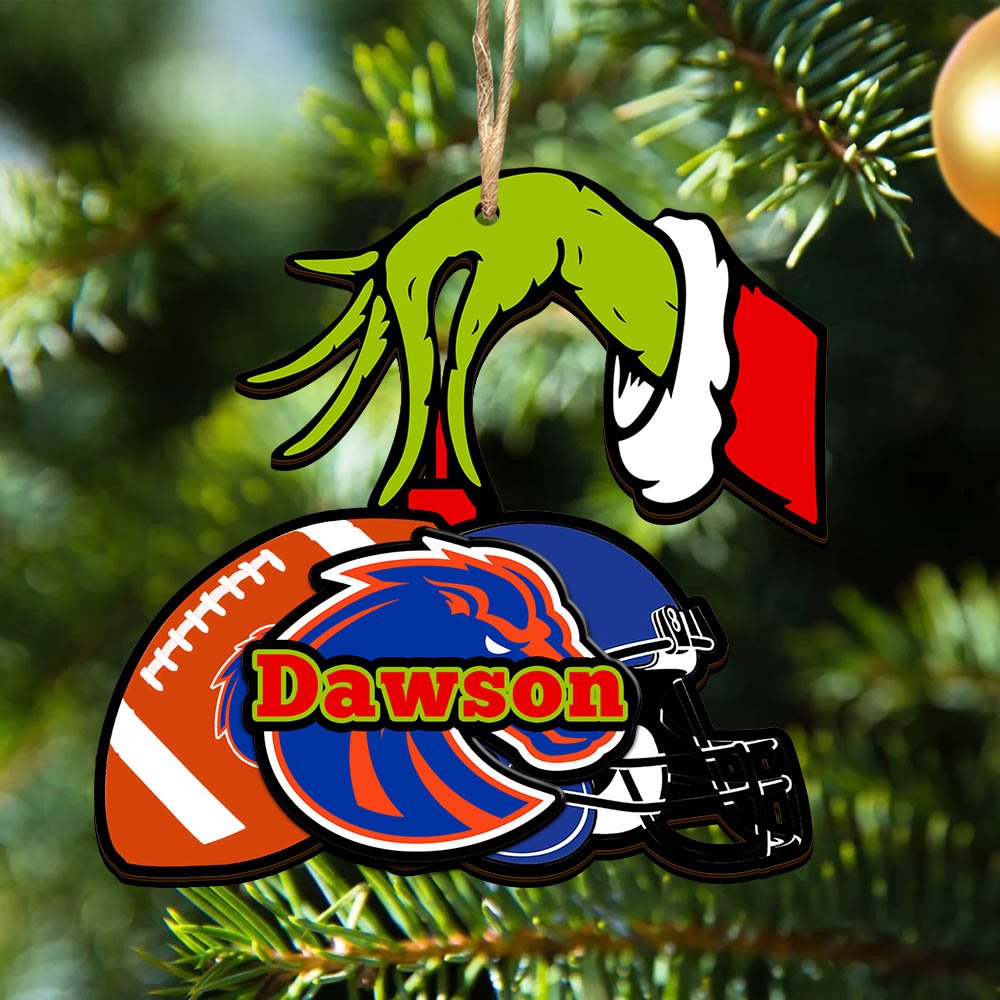Boise State Broncos 2 Layered Wooden Ornament 2024 Version Personalized Your Name, Football Team Ornament, Football Lover Gifts ETHY-52254