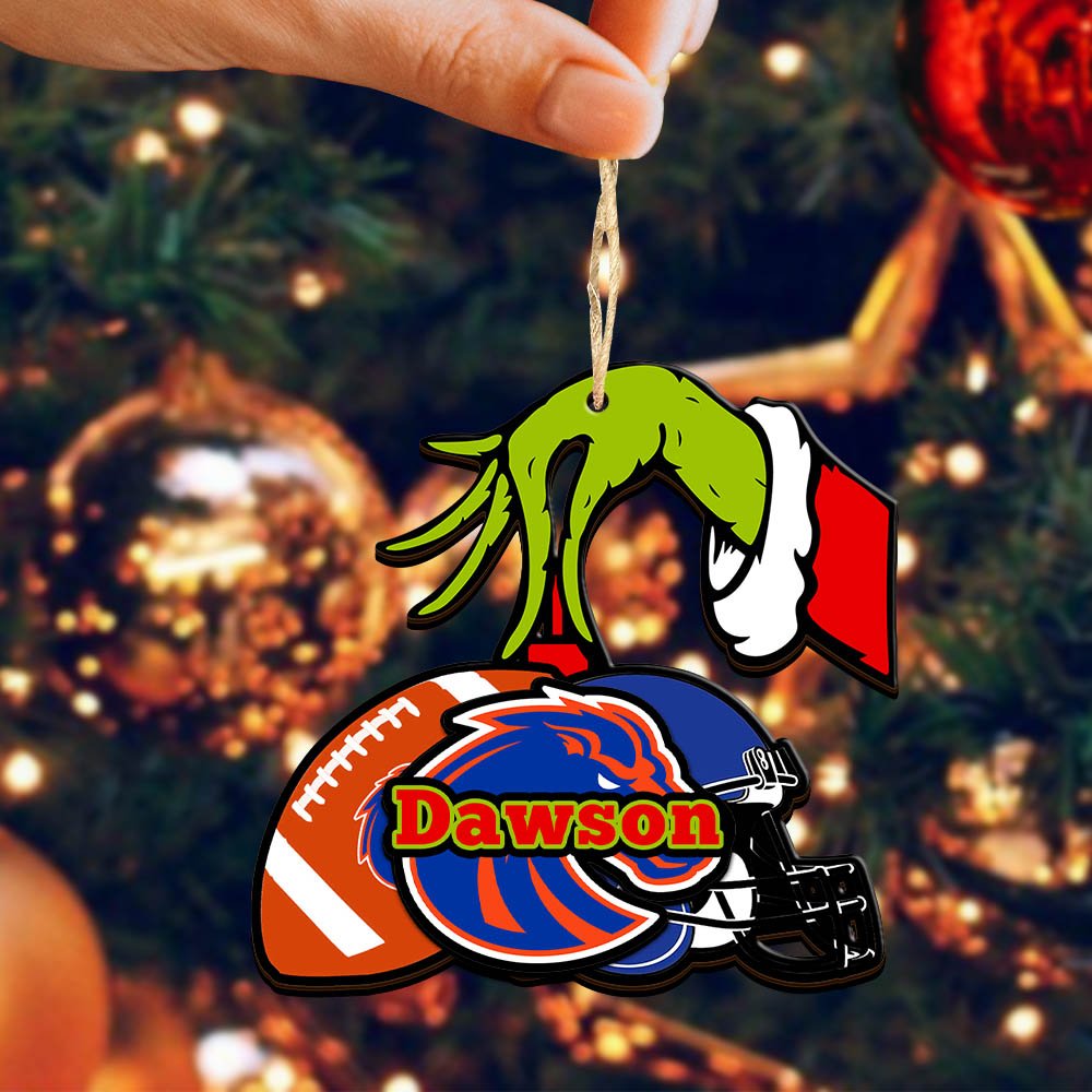 Alternative view of Boise State Broncos 2 Layered Wooden Ornament 2024 Version Personalized Your Name, Football Team Ornament, Football Lover Gifts ETHY-52254
