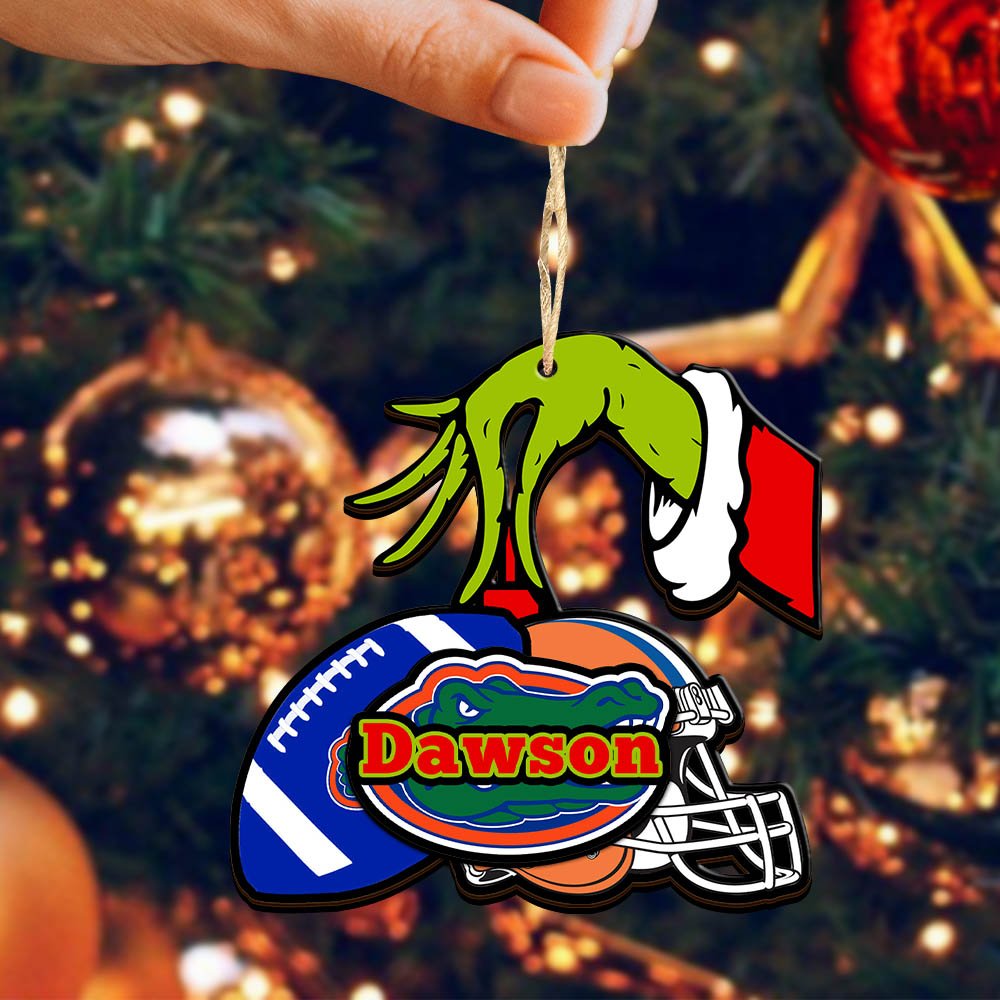 Alternative view of Florida Gators 2 Layered Wooden Ornament 2024 Version Personalized Your Name, Football Team Ornament, Football Lover Gifts ETHY-52254