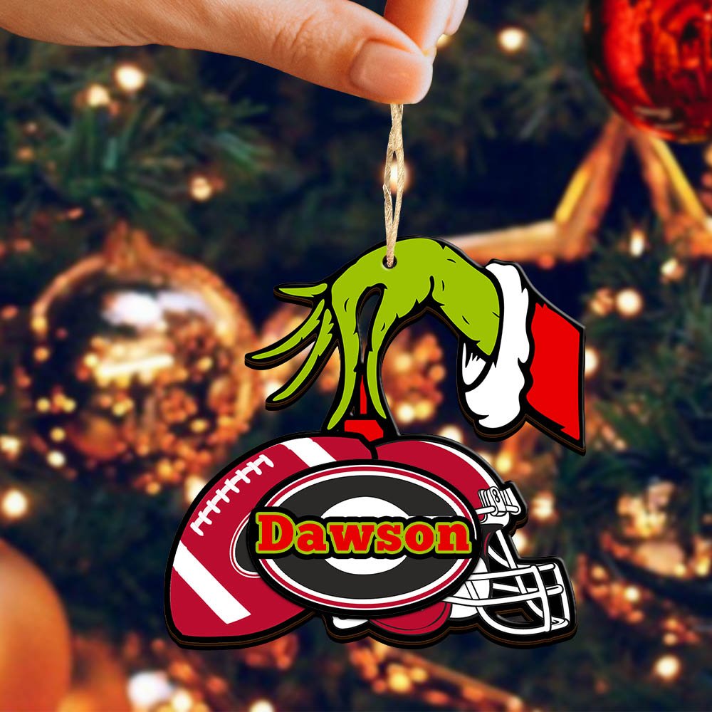 Alternative view of Georgia Bulldogs 2 Layered Wooden Ornament 2024 Version Personalized Your Name, Football Team Ornament, Football Lover Gifts ETHY-52254