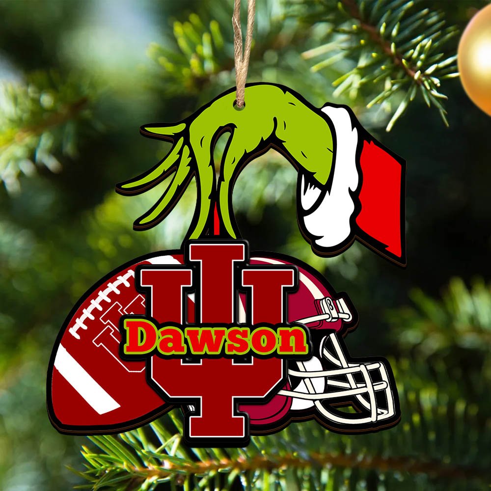 Indiana Hoosiers 2 Layered Wooden Ornament 2024 Version Personalized Your Name, Football Team Ornament, Football Lover Gifts ETHY-52254