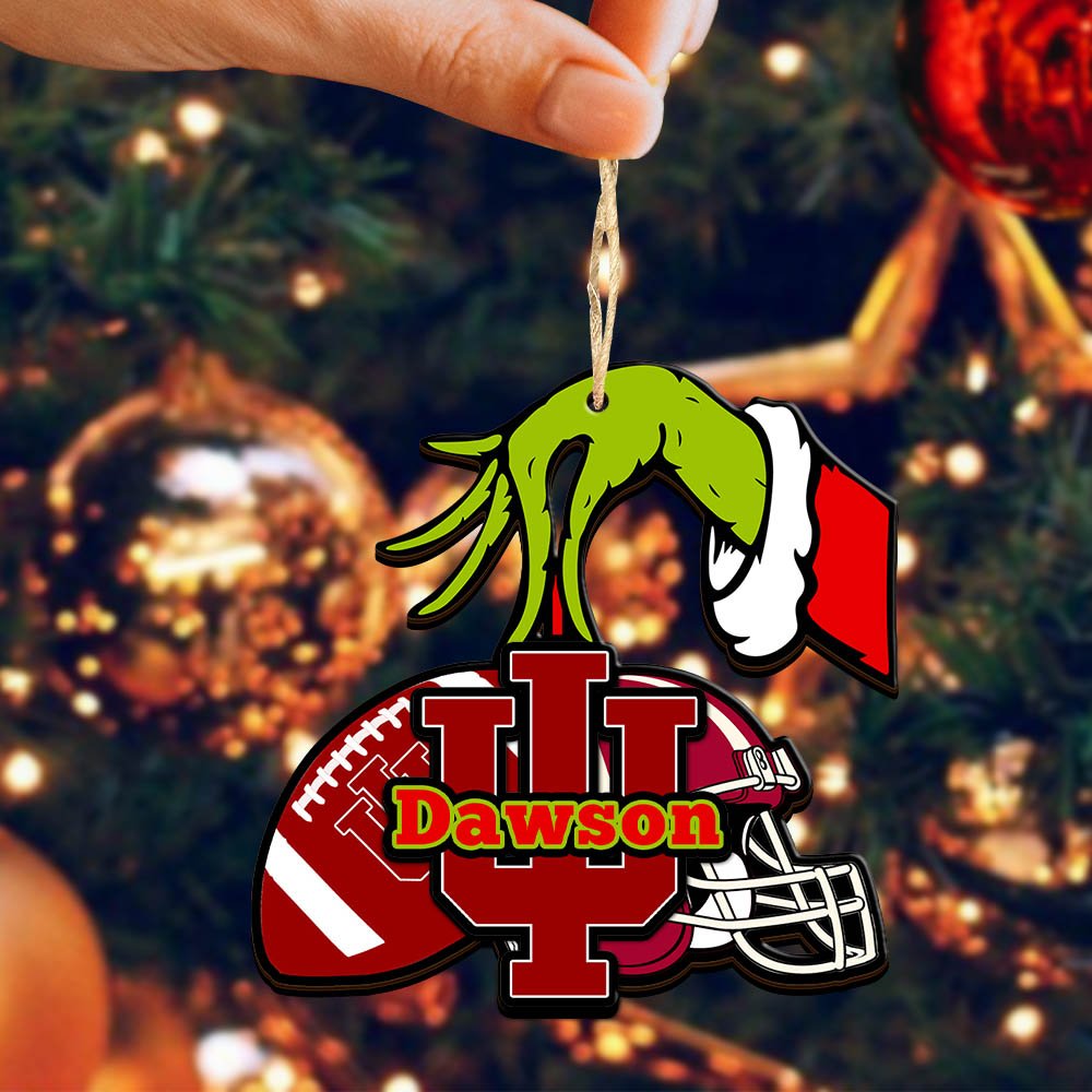 Alternative view of Indiana Hoosiers 2 Layered Wooden Ornament 2024 Version Personalized Your Name, Football Team Ornament, Football Lover Gifts ETHY-52254