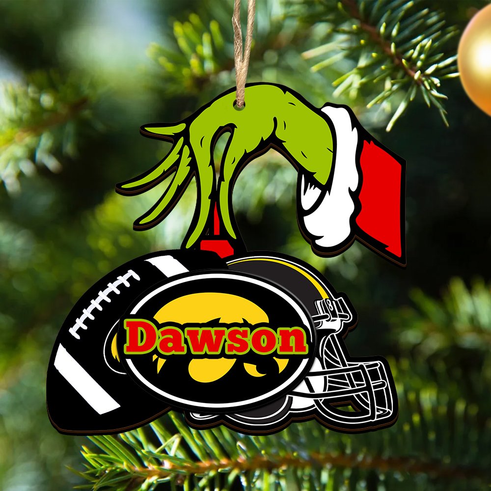 Iowa Hawkeyes 2 Layered Wooden Ornament 2024 Version Personalized Your Name, Football Team Ornament, Football Lover Gifts ETHY-52254