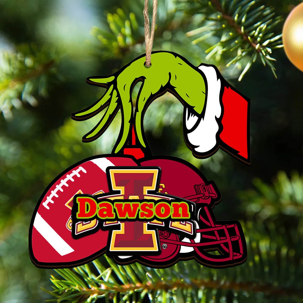Iowa State Cyclones 2 Layered Wooden Ornament 2024 Version Personalized Your Name, Football Team Ornament, Football Lover Gifts ETHY-52254