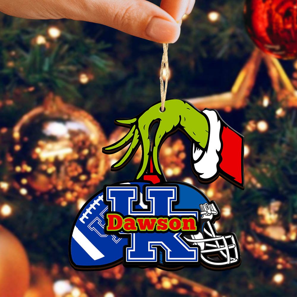 Alternative view of Kentucky Wildcats 2 Layered Wooden Ornament 2024 Version Personalized Your Name, Football Team Ornament, Football Lover Gifts ETHY-52254