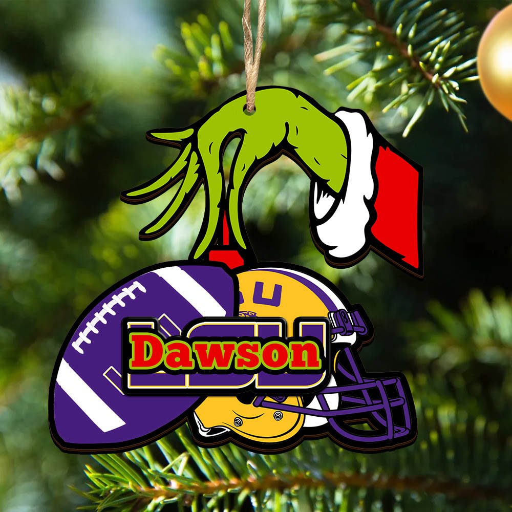 LSU TIGERS 2 Layered Wooden Ornament 2024 Version Personalized Your Name, Football Team Ornament, Football Lover Gifts ETHY-52254