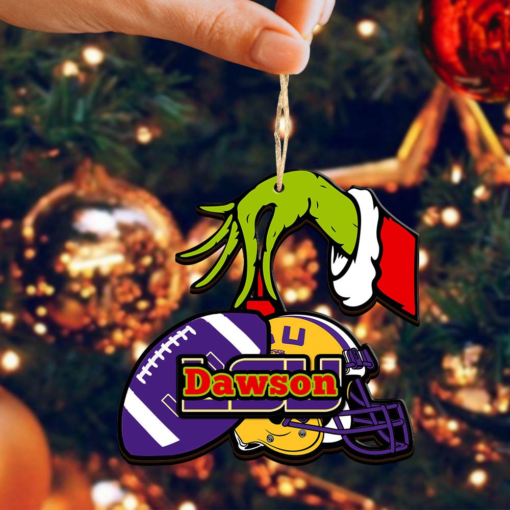 Alternative view of LSU TIGERS 2 Layered Wooden Ornament 2024 Version Personalized Your Name, Football Team Ornament, Football Lover Gifts ETHY-52254