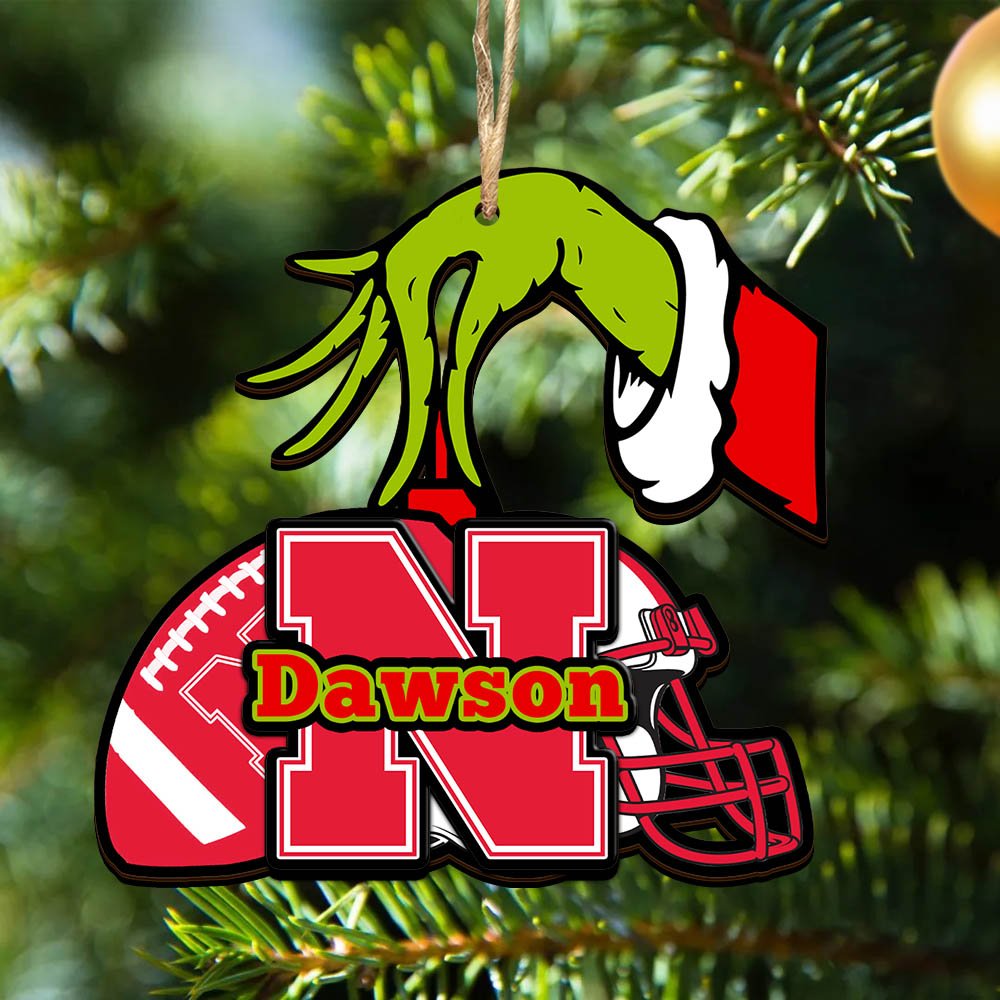 Nebraska Cornhuskers 2 Layered Wooden Ornament 2024 Version Personalized Your Name, Football Team Ornament, Football Lover Gifts ETHY-52254