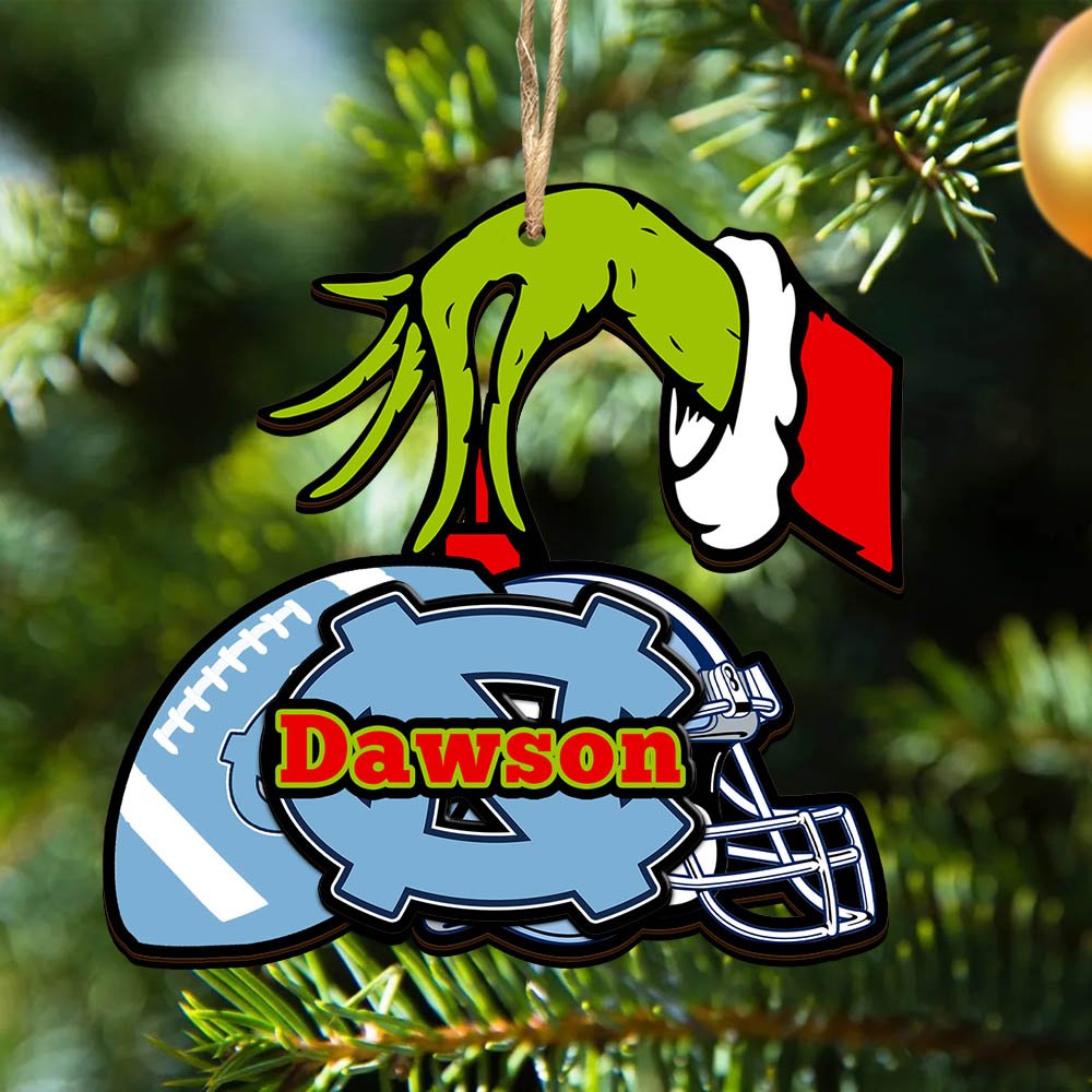 North Carolina Tar Heels 2 Layered Wooden Ornament 2024 Version Personalized Your Name, Football Team Ornament, Football Lover Gifts ETHY-52254