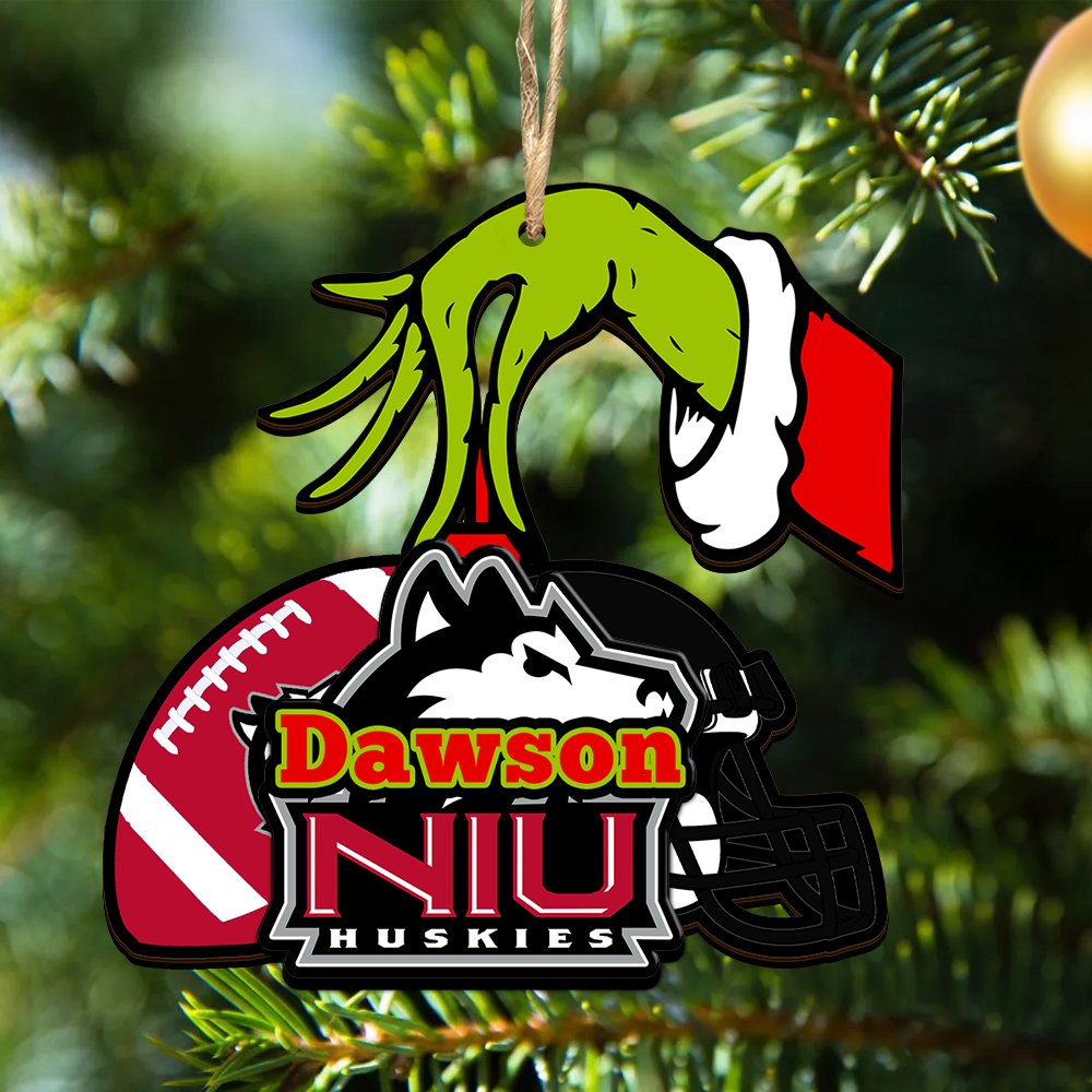 Northern Illinois Huskies 2 Layered Wooden Ornament 2024 Version Personalized Your Name, Football Team Ornament, Football Lover Gifts ETHY-52254