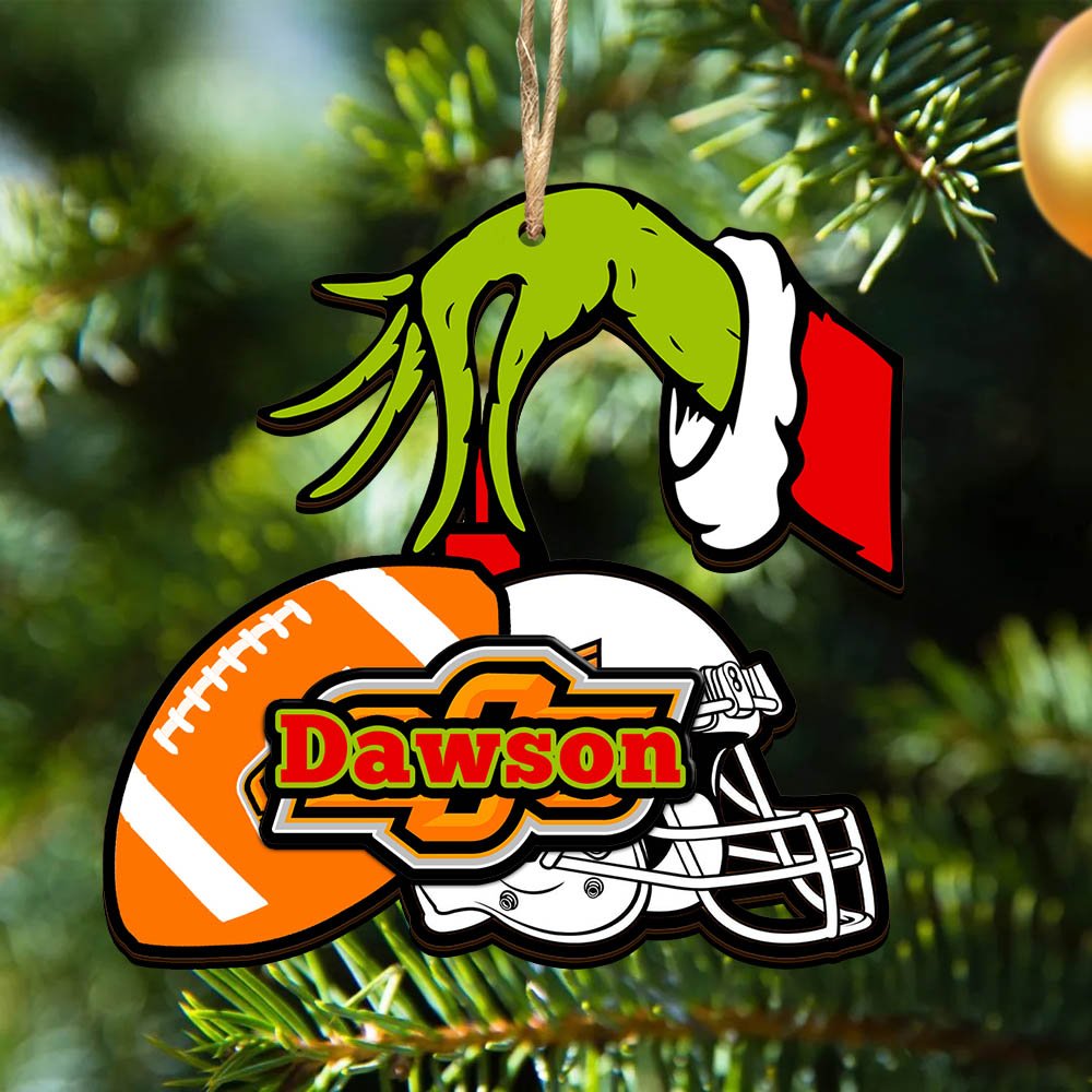Oklahoma State Cowboys 2 Layered Wooden Ornament 2024 Version Personalized Your Name, Football Team Ornament, Football Lover Gifts ETHY-52254