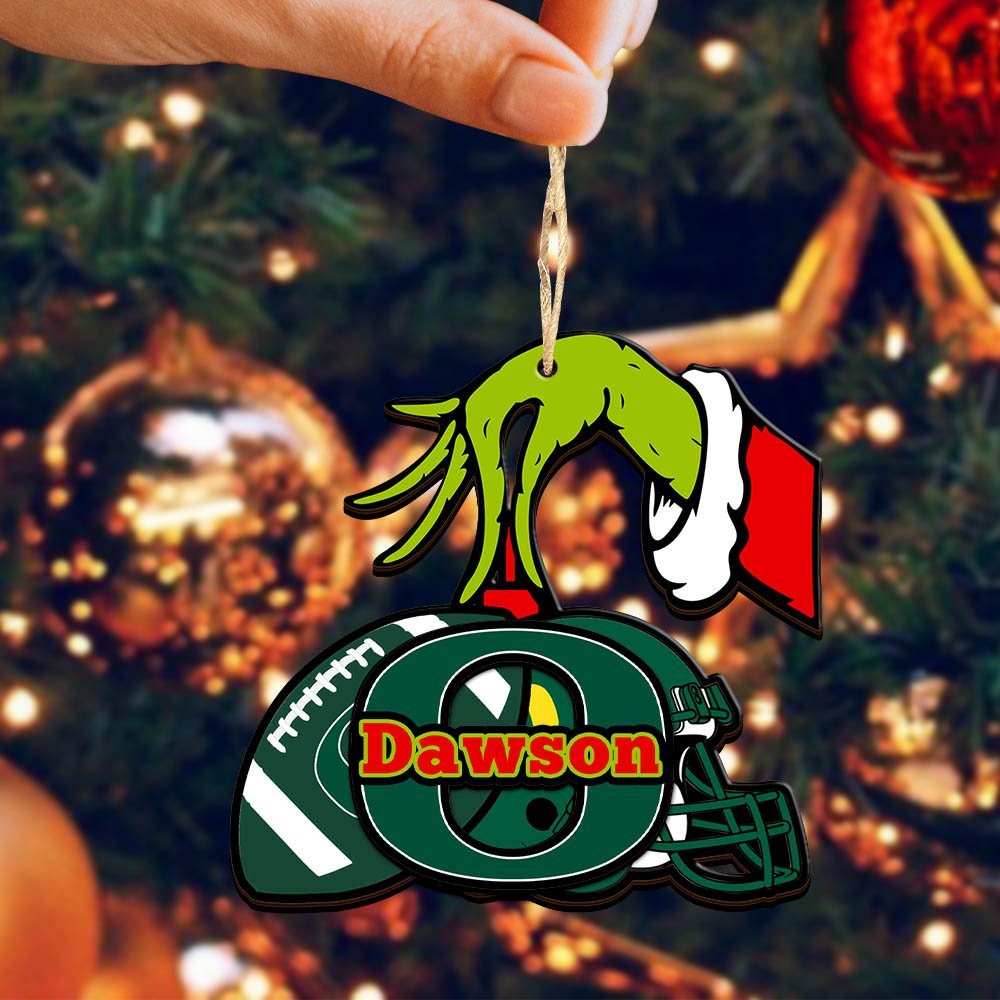 Alternative view of Oregon Ducks 2 Layered Wooden Ornament 2024 Version Personalized Your Name, Football Team Ornament, Football Lover Gifts ETHY-52254