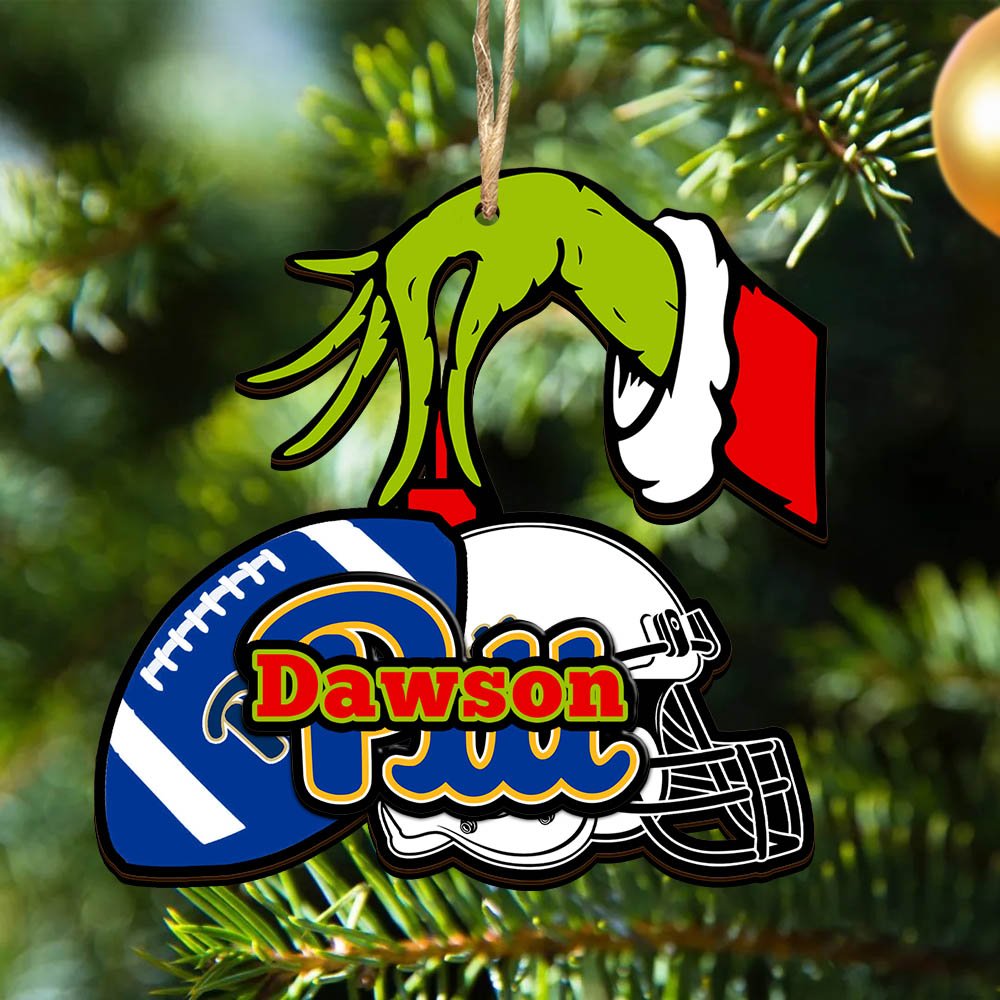 Pittsburgh Panthers 2 Layered Wooden Ornament 2024 Version Personalized Your Name, Football Team Ornament, Football Lover Gifts ETHY-52254