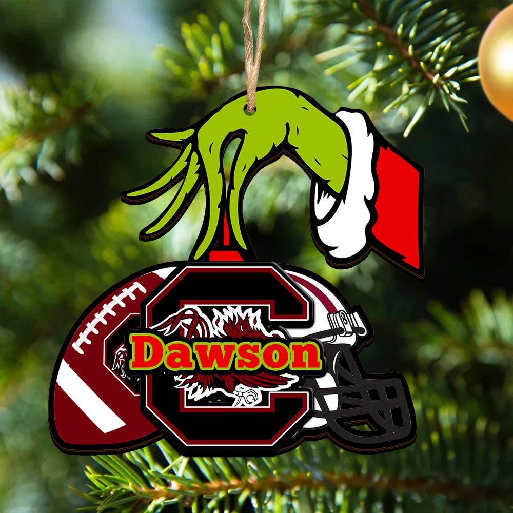 South Carolina Gamecocks 2 Layered Wooden Ornament 2024 Version Personalized Your Name, Football Team Ornament, Football Lover Gifts ETHY-52254
