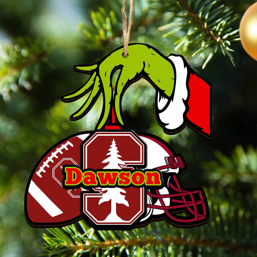 Stanford Cardinal 2 Layered Wooden Ornament 2024 Version Personalized Your Name, Football Team Ornament, Football Lover Gifts ETHY-52254