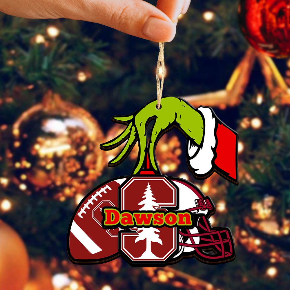 Alternative view of Stanford Cardinal 2 Layered Wooden Ornament 2024 Version Personalized Your Name, Football Team Ornament, Football Lover Gifts ETHY-52254