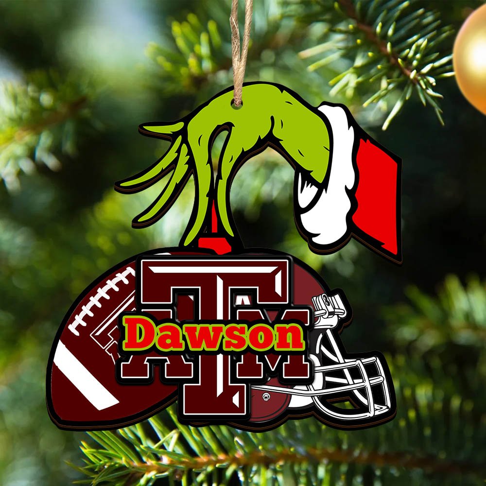 Texas A&M Aggies 2 Layered Wooden Ornament 2024 Version Personalized Your Name, Football Team Ornament, Football Lover Gifts ETHY-52254