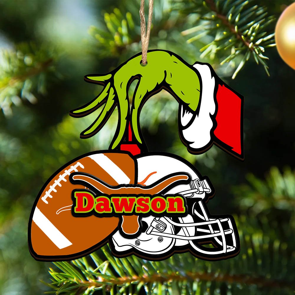 Texas Longhorns 2 Layered Wooden Ornament 2024 Version Personalized Your Name, Football Team Ornament, Football Lover Gifts ETHY-52254