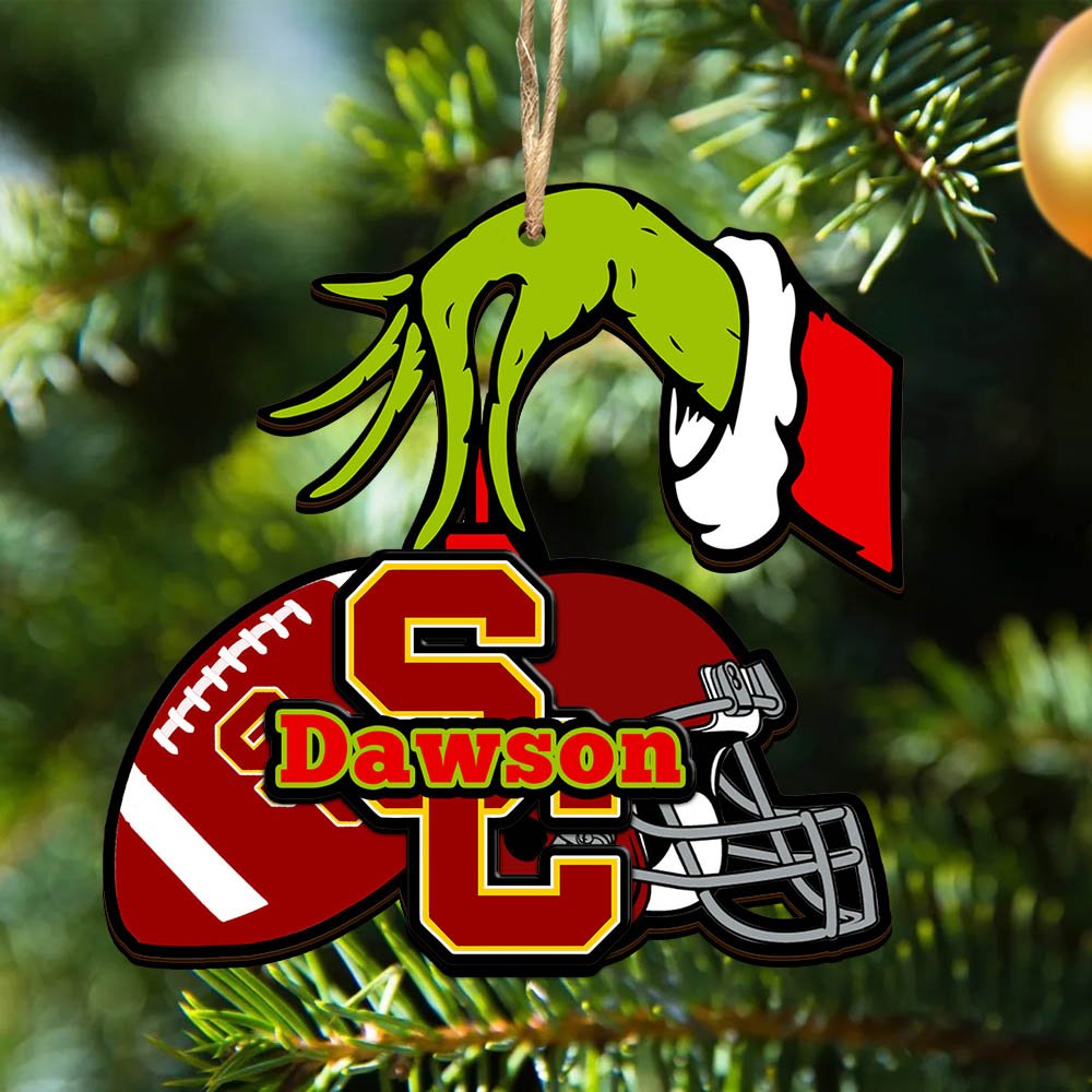 USC Trojans 2 Layered Wooden Ornament 2024 Version Personalized Your Name, Football Team Ornament, Football Lover Gifts ETHY-52254