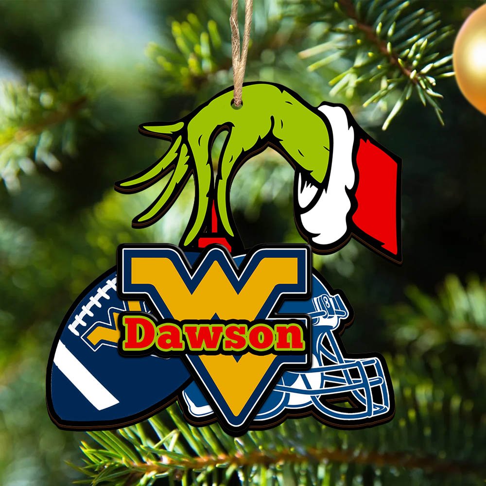 West Virginia Mountaineers 2 Layered Wooden Ornament 2024 Version Personalized Your Name, Football Team Ornament, Football Lover Gifts ETHY-52254