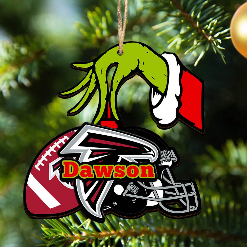Atlanta Falcons 2 Layered Wooden Ornament 2024 Version Personalized Your Name, Football Team Ornament, Football Lover Gifts ETHY-52254