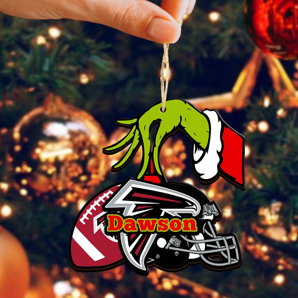 Alternative view of Atlanta Falcons 2 Layered Wooden Ornament 2024 Version Personalized Your Name, Football Team Ornament, Football Lover Gifts ETHY-52254