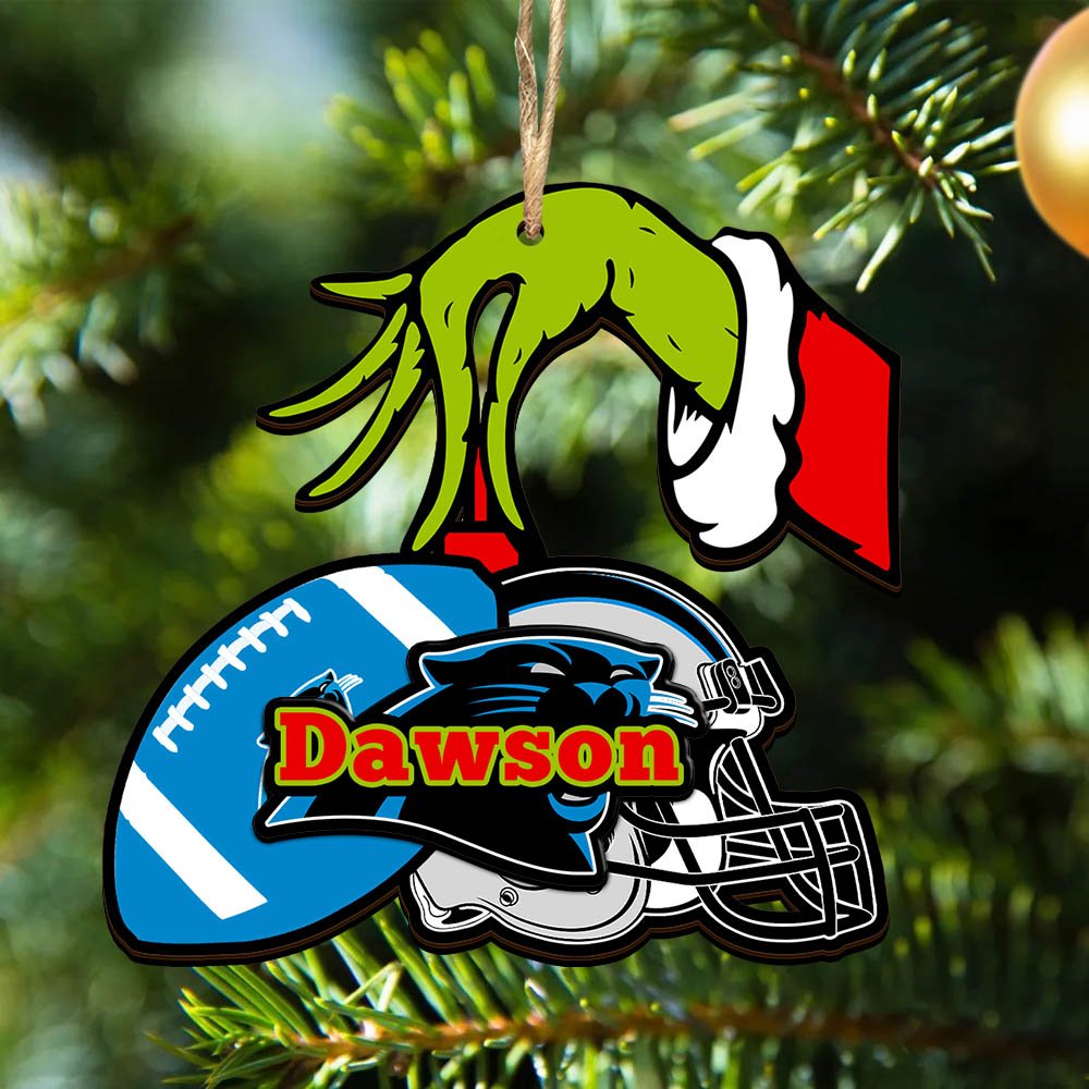 Carolina Panthers 2 Layered Wooden Ornament 2024 Version Personalized Your Name, Football Team Ornament, Football Lover Gifts ETHY-52254