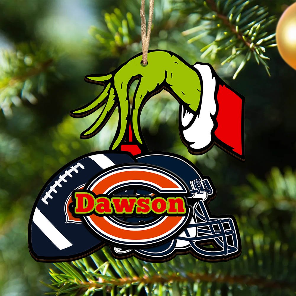 Chicago Bears 2 Layered Wooden Ornament 2024 Version Personalized Your Name, Football Team Ornament, Football Lover Gifts ETHY-52254