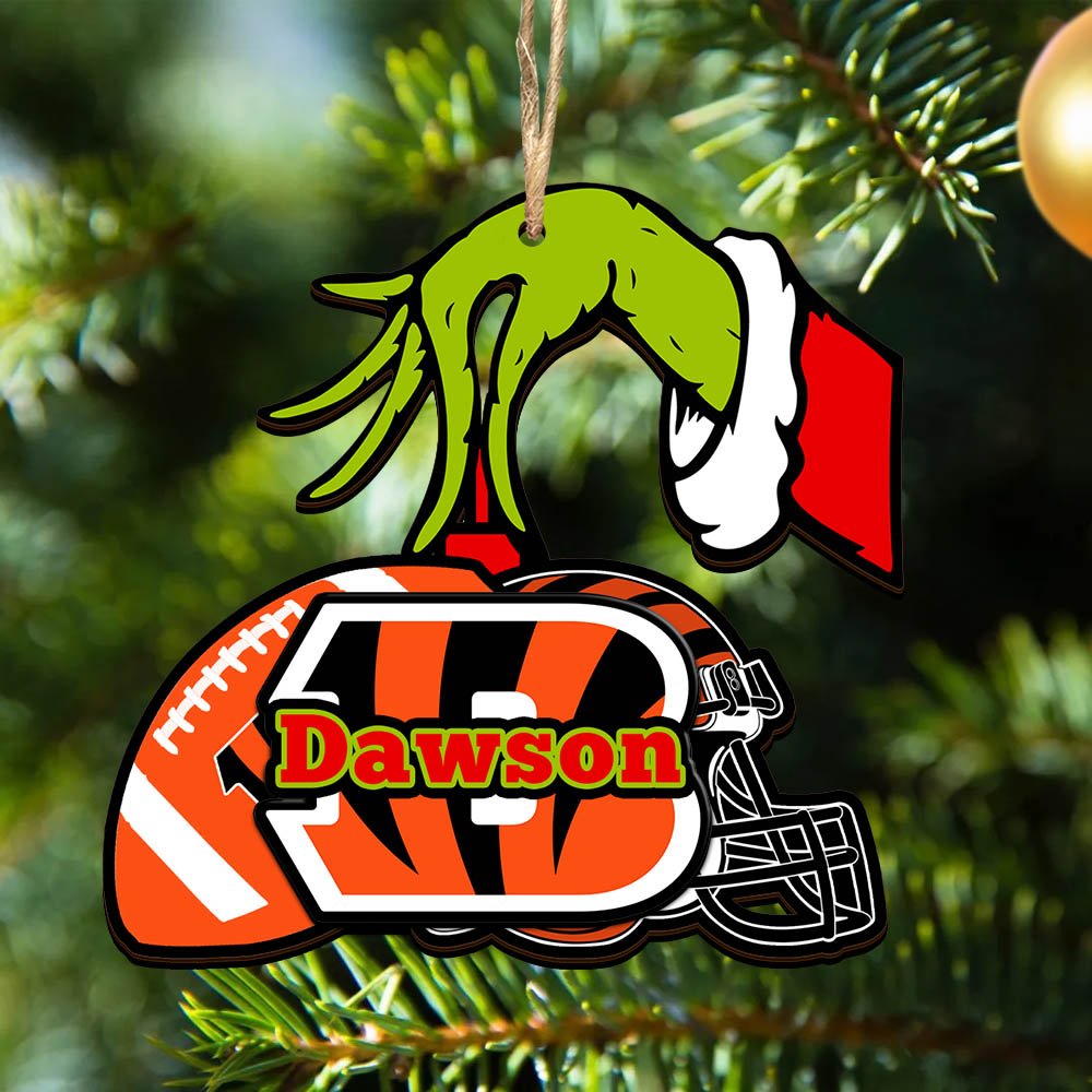 Cincinnati Bengals 2 Layered Wooden Ornament 2024 Version Personalized Your Name, Football Team Ornament, Football Lover Gifts ETHY-52254