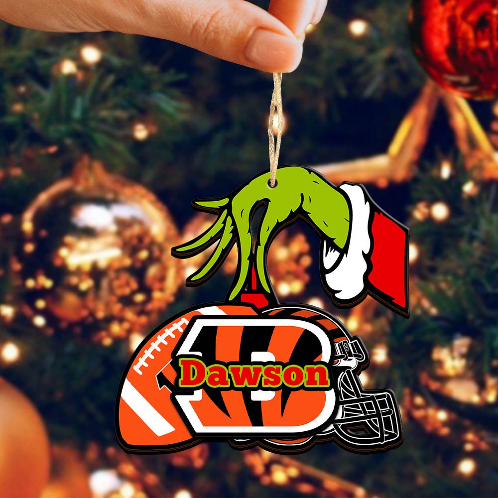 Alternative view of Cincinnati Bengals 2 Layered Wooden Ornament 2024 Version Personalized Your Name, Football Team Ornament, Football Lover Gifts ETHY-52254