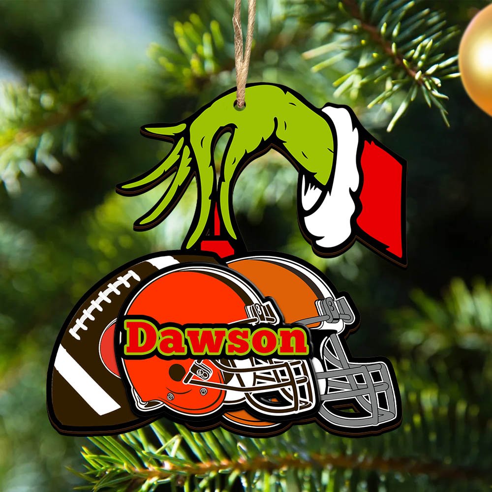 Cleveland Browns 2 Layered Wooden Ornament 2024 Version Personalized Your Name, Football Team Ornament, Football Lover Gifts ETHY-52254