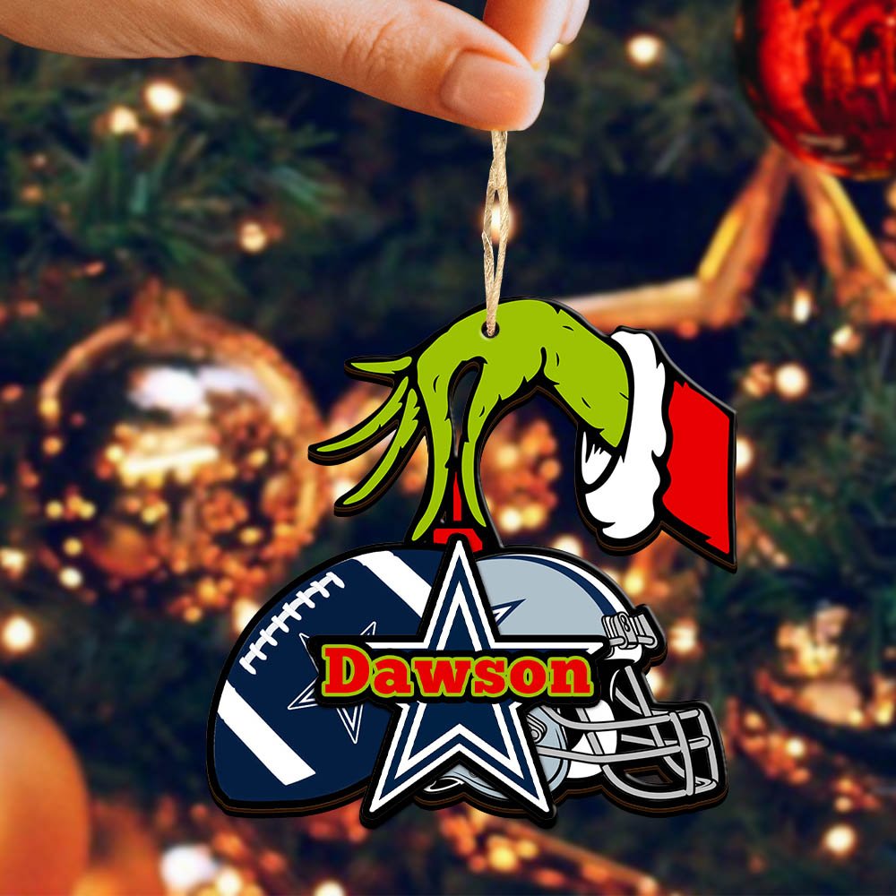 Alternative view of Dallas Cowboys 2 Layered Wooden Ornament 2024 Version Personalized Your Name, Football Team Ornament, Football Lover Gifts ETHY-52254