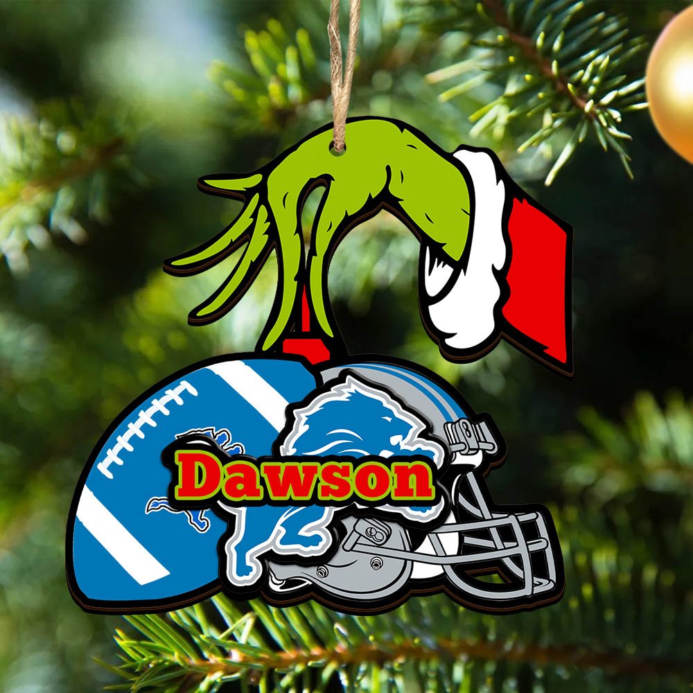 Detroit Lions 2 Layered Wooden Ornament 2024 Version Personalized Your Name, Football Team Ornament, Football Lover Gifts ETHY-52254