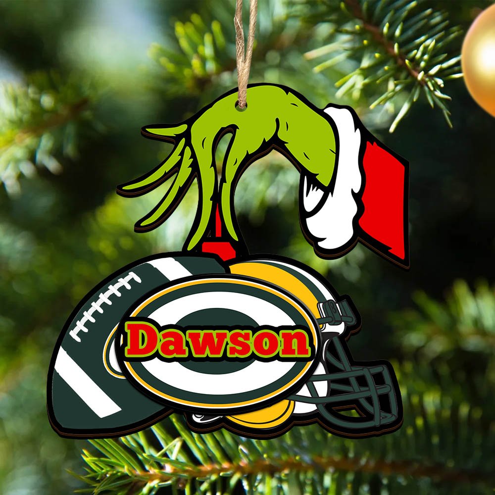 Green Bay Packers 2 Layered Wooden Ornament 2024 Version Personalized Your Name, Football Team Ornament, Football Lover Gifts ETHY-52254
