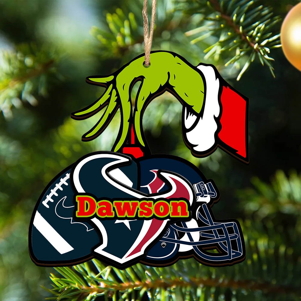 Houston Texans 2 Layered Wooden Ornament 2024 Version Personalized Your Name, Football Team Ornament, Football Lover Gifts ETHY-52254