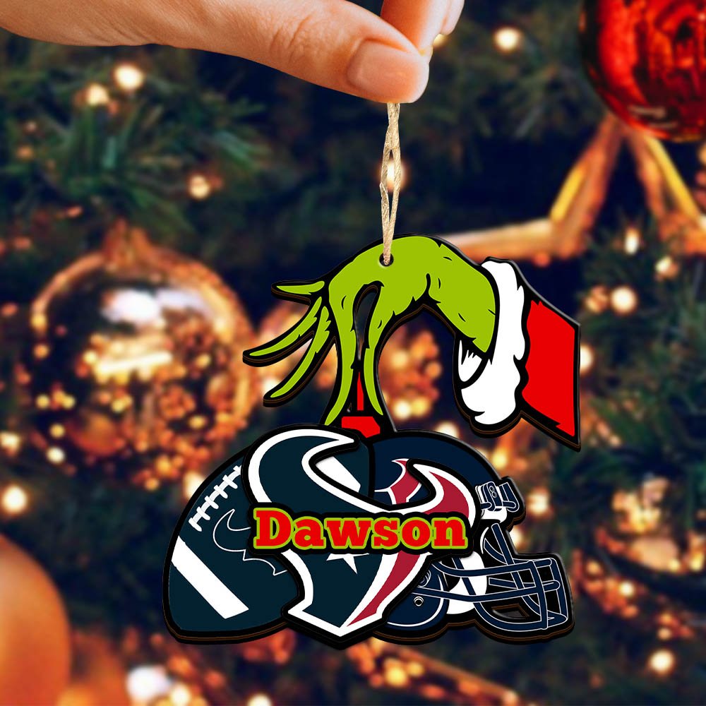 Alternative view of Houston Texans 2 Layered Wooden Ornament 2024 Version Personalized Your Name, Football Team Ornament, Football Lover Gifts ETHY-52254