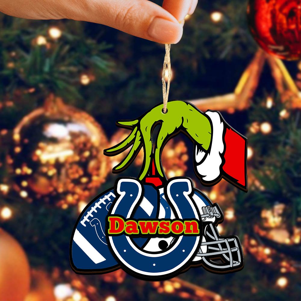 Alternative view of Indianapolis Colts 2 Layered Wooden Ornament 2024 Version Personalized Your Name, Football Team Ornament, Football Lover Gifts ETHY-52254