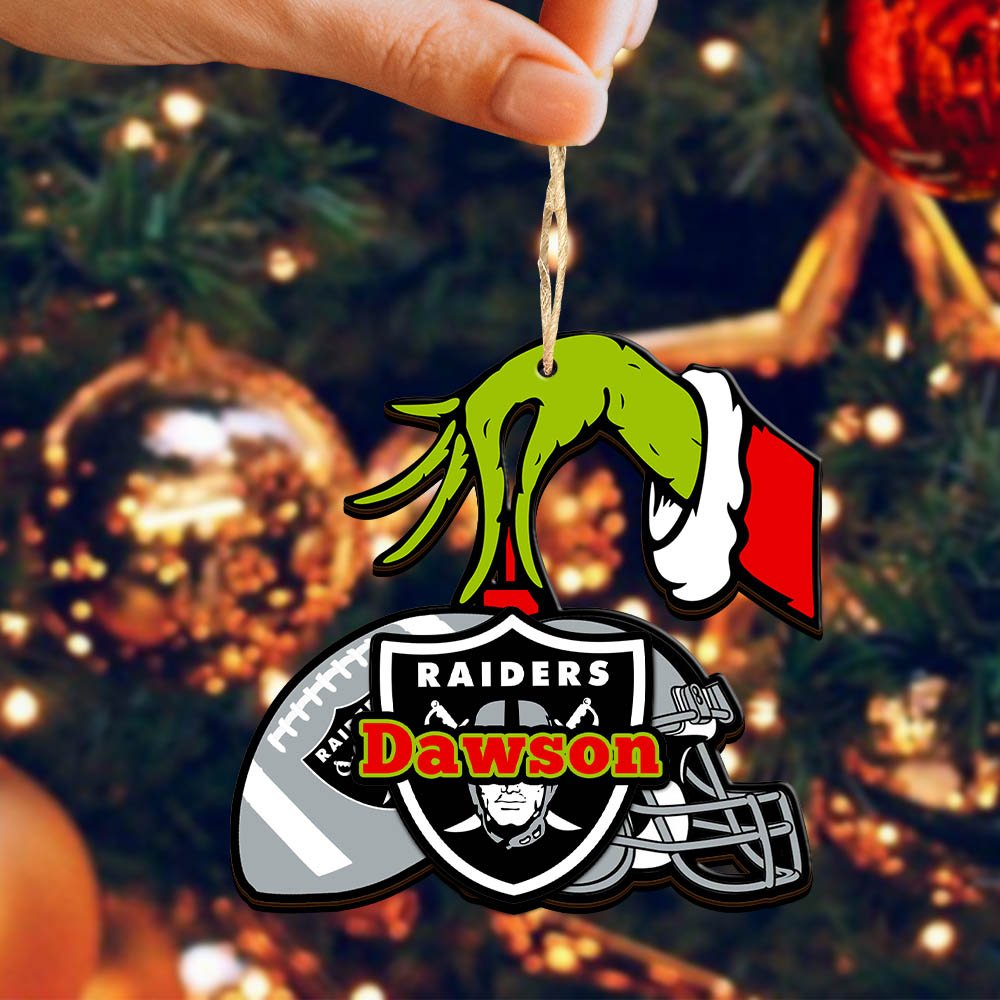 Alternative view of Las Vegas Raiders 2 Layered Wooden Ornament 2024 Version Personalized Your Name, Football Team Ornament, Football Lover Gifts ETHY-52254