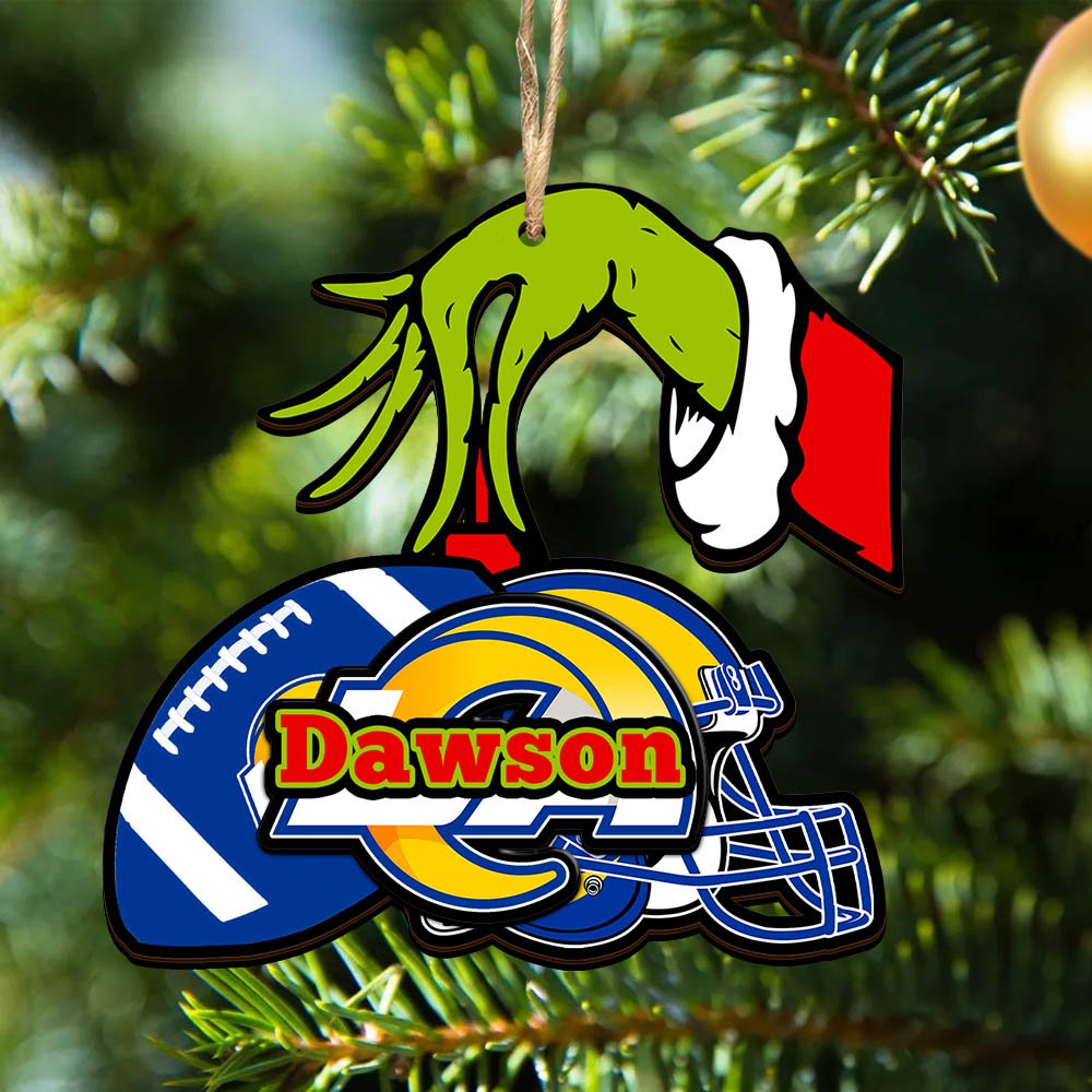 Los Angeles Rams 2 Layered Wooden Ornament 2024 Version Personalized Your Name, Football Team Ornament, Football Lover Gifts ETHY-52254