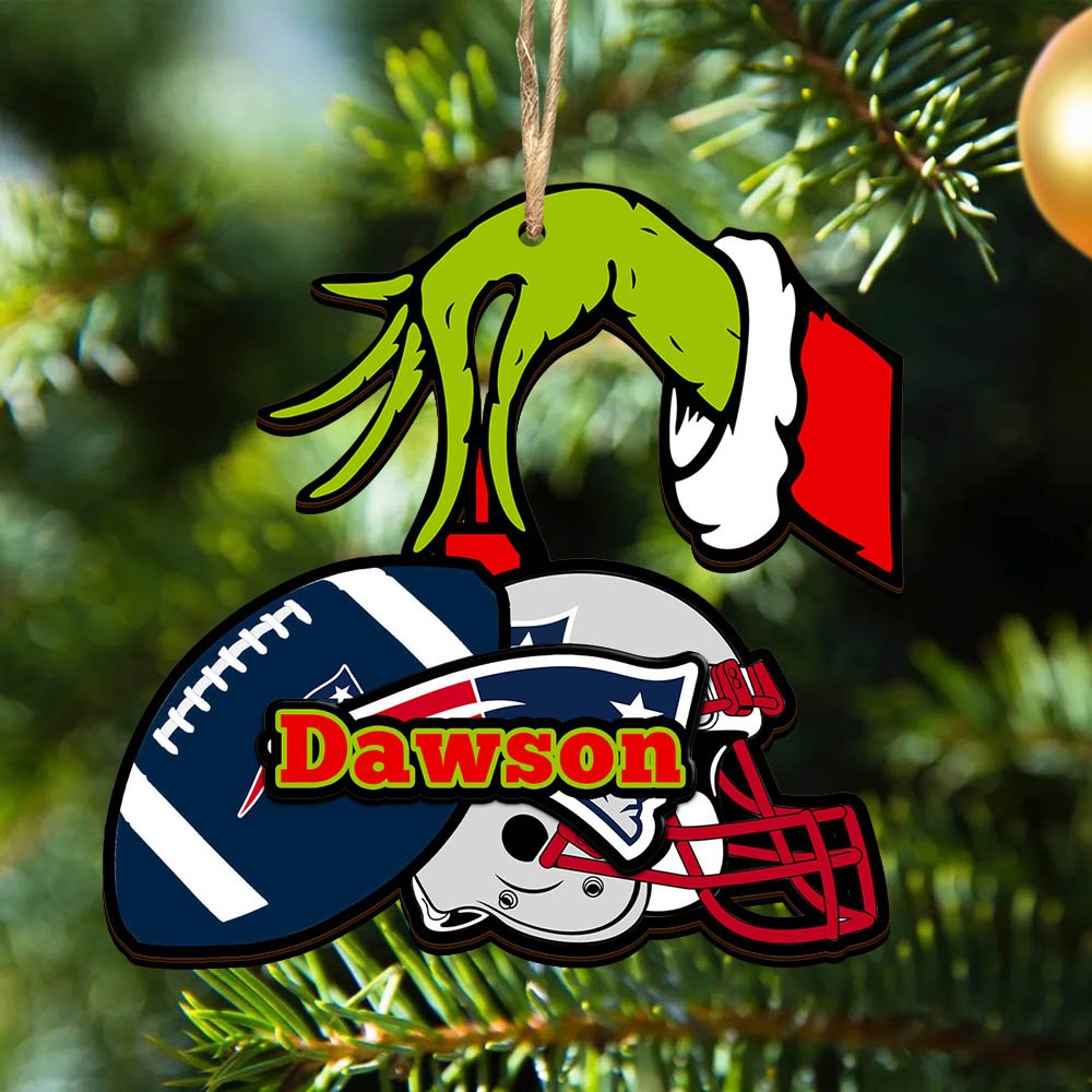 New England Patriots 2 Layered Wooden Ornament 2024 Version Personalized Your Name, Football Team Ornament, Football Lover Gifts ETHY-52254