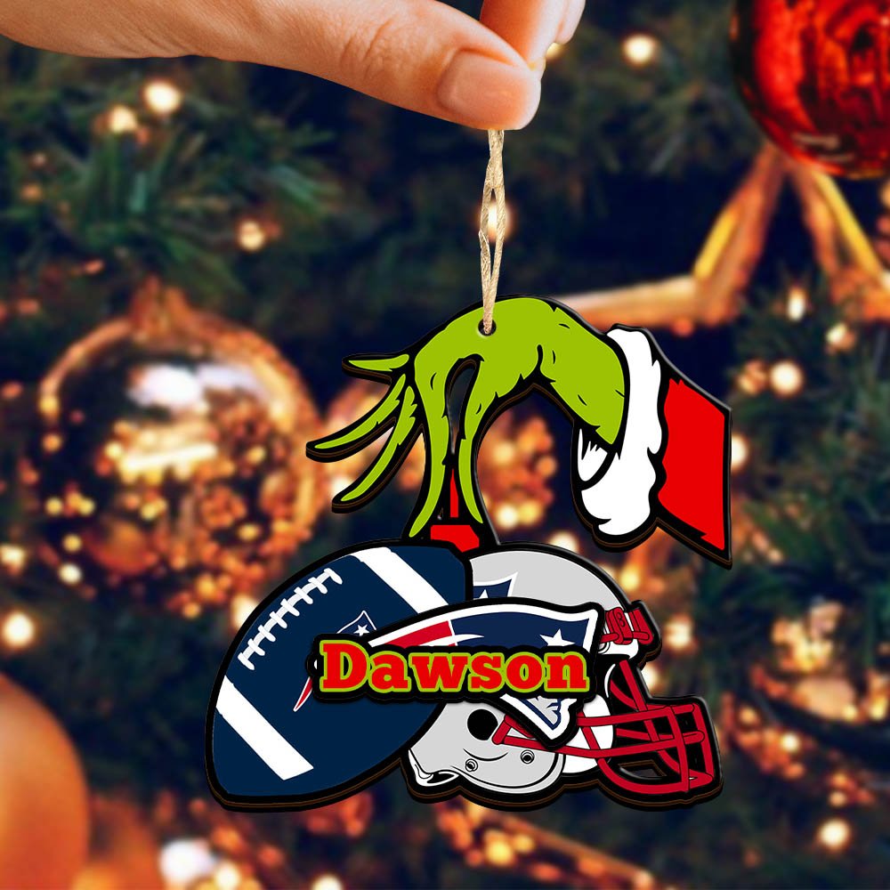 Alternative view of New England Patriots 2 Layered Wooden Ornament 2024 Version Personalized Your Name, Football Team Ornament, Football Lover Gifts ETHY-52254