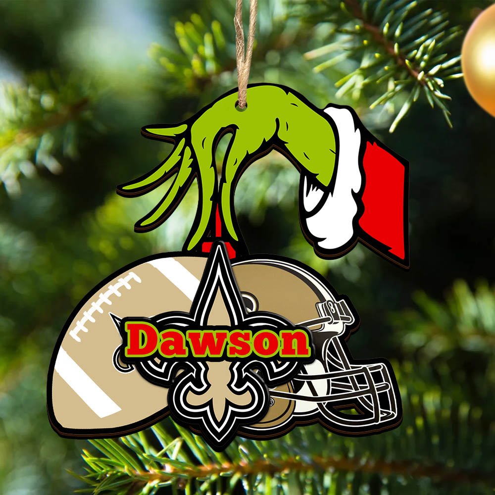 New Orleans Saints 2 Layered Wooden Ornament 2024 Version Personalized Your Name, Football Team Ornament, Football Lover Gifts ETHY-52254
