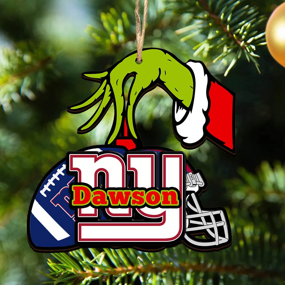 New York Giants 2 Layered Wooden Ornament 2024 Version Personalized Your Name, Football Team Ornament, Football Lover Gifts ETHY-52254