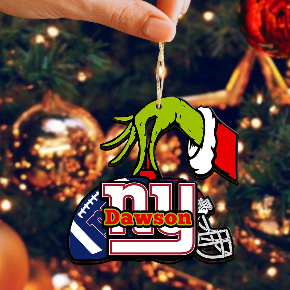 Alternative view of New York Giants 2 Layered Wooden Ornament 2024 Version Personalized Your Name, Football Team Ornament, Football Lover Gifts ETHY-52254